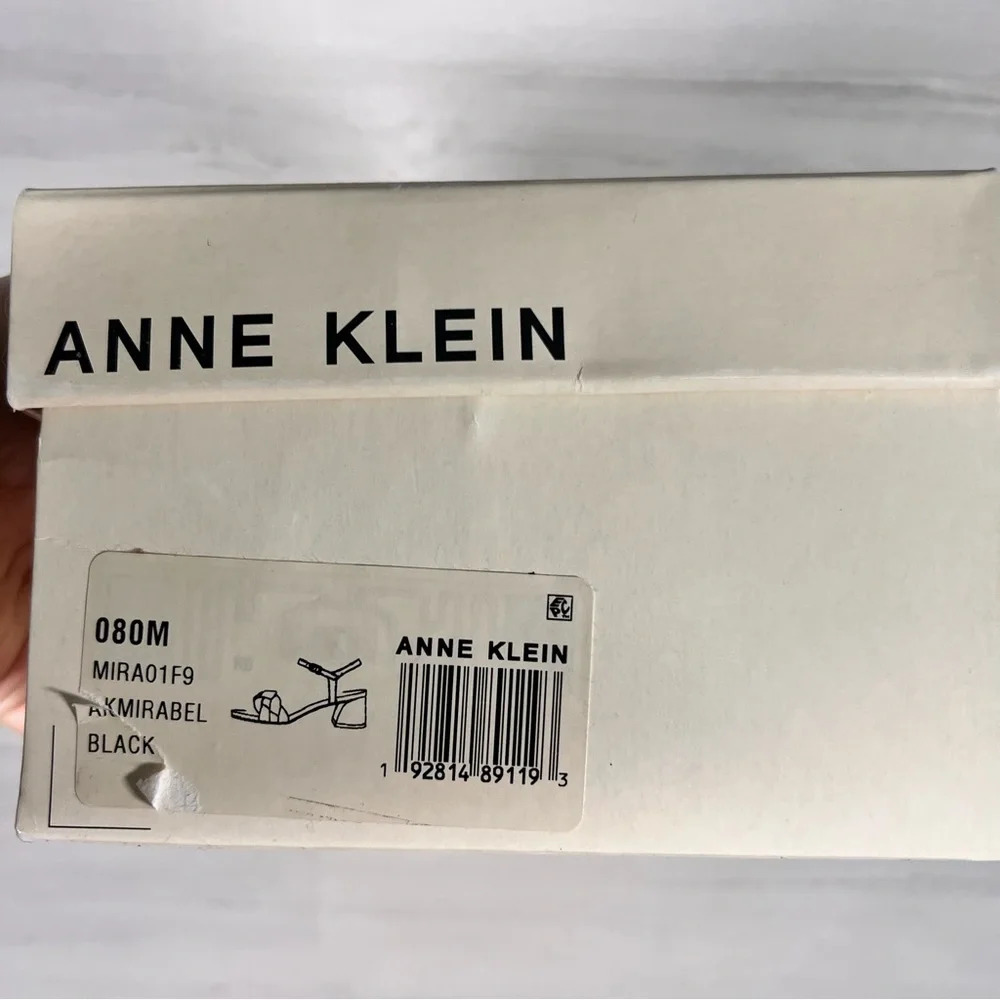 Anne Klein Mirabel Womens Faux Leather Open Toe Block Heel Black Size 8 - Picture 8 of 8